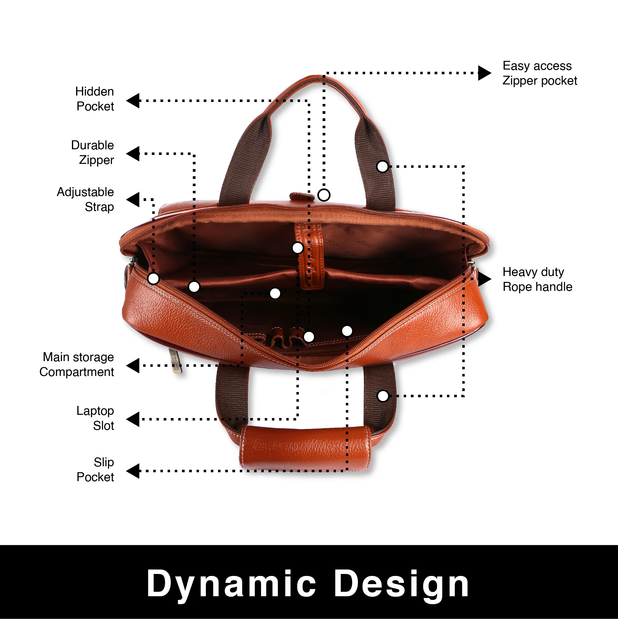 Genuine Leather Laptop Messenger Bag For Men - It Comes With 1 Year Warranty
