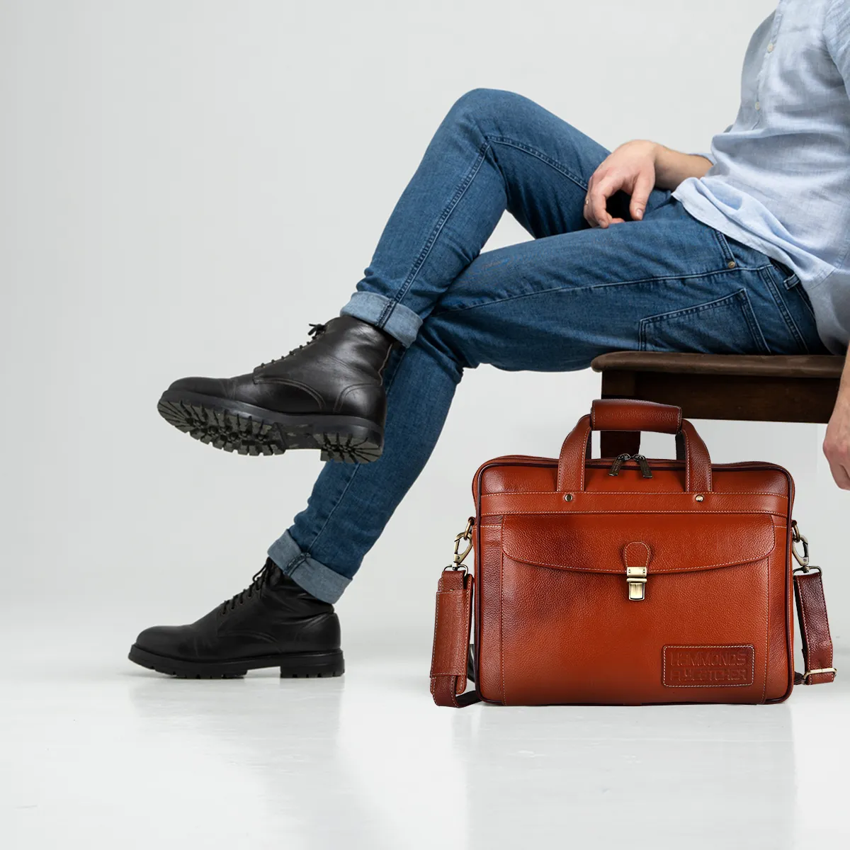 Genuine Leather Laptop Messenger Bag For Men - It Comes With 1 Year Warranty
