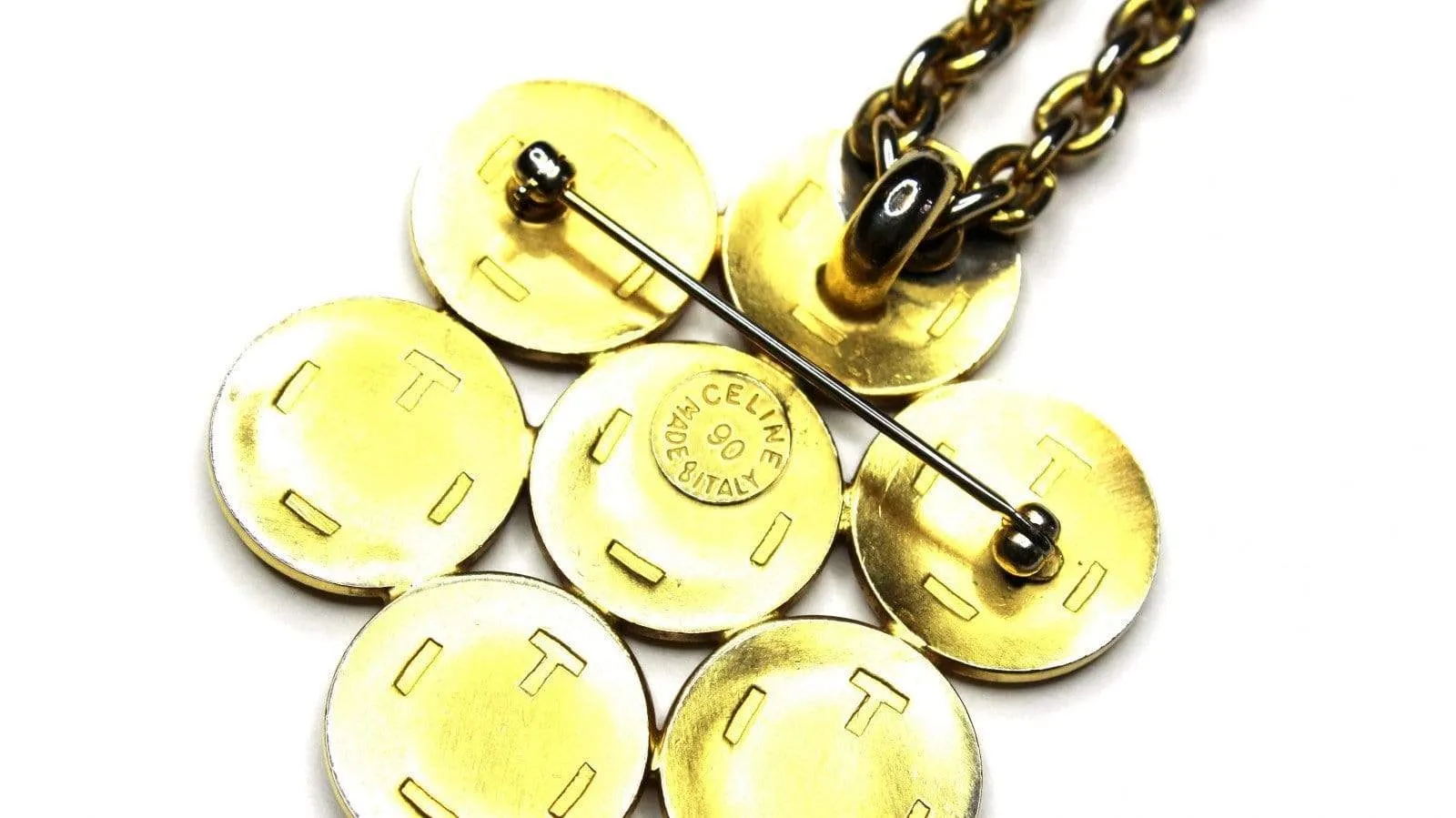 Gold Celine Multi Coin Pin Chain