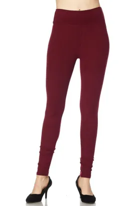High Rise Leggings - Burgundy