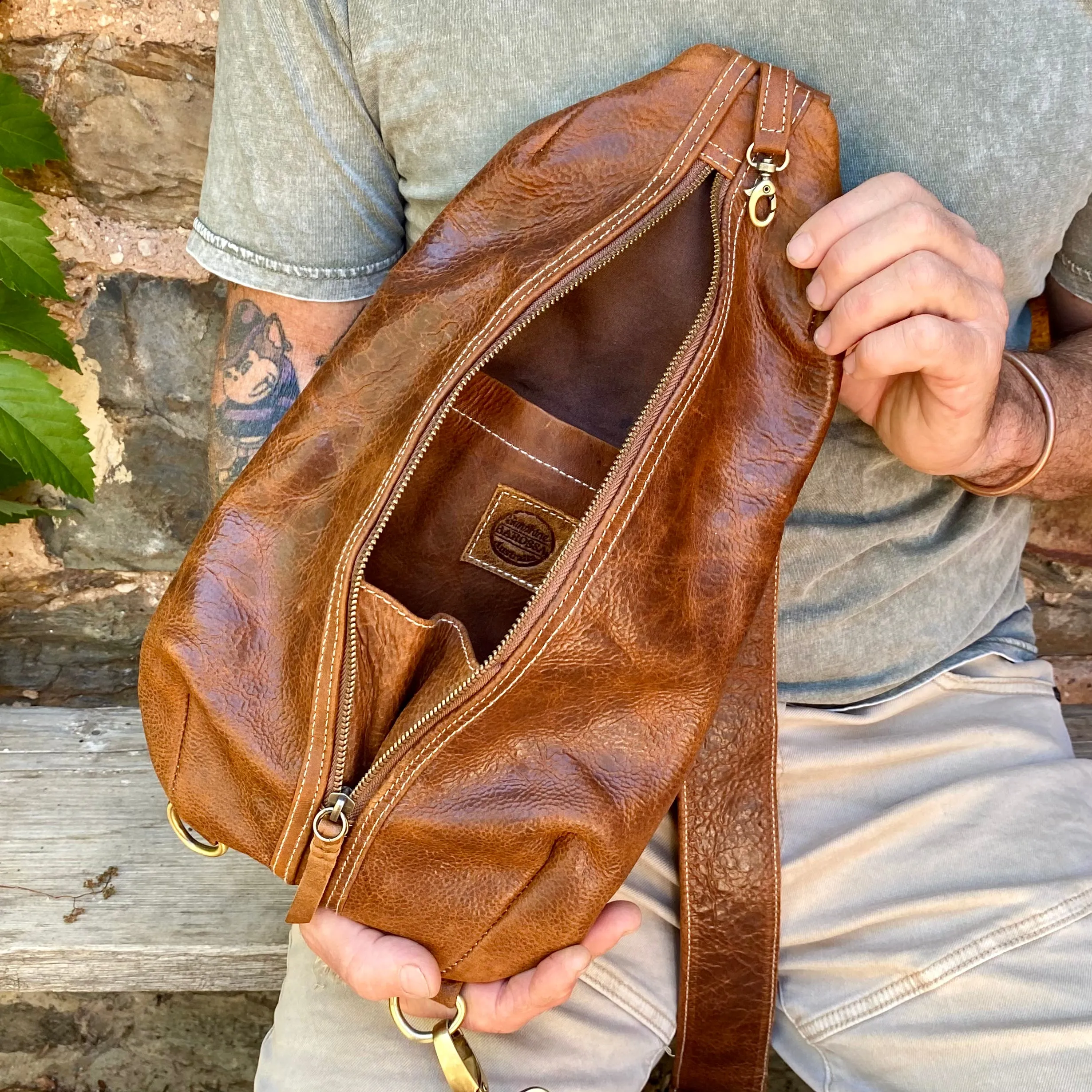 Jason Leather Sling Chest Bag