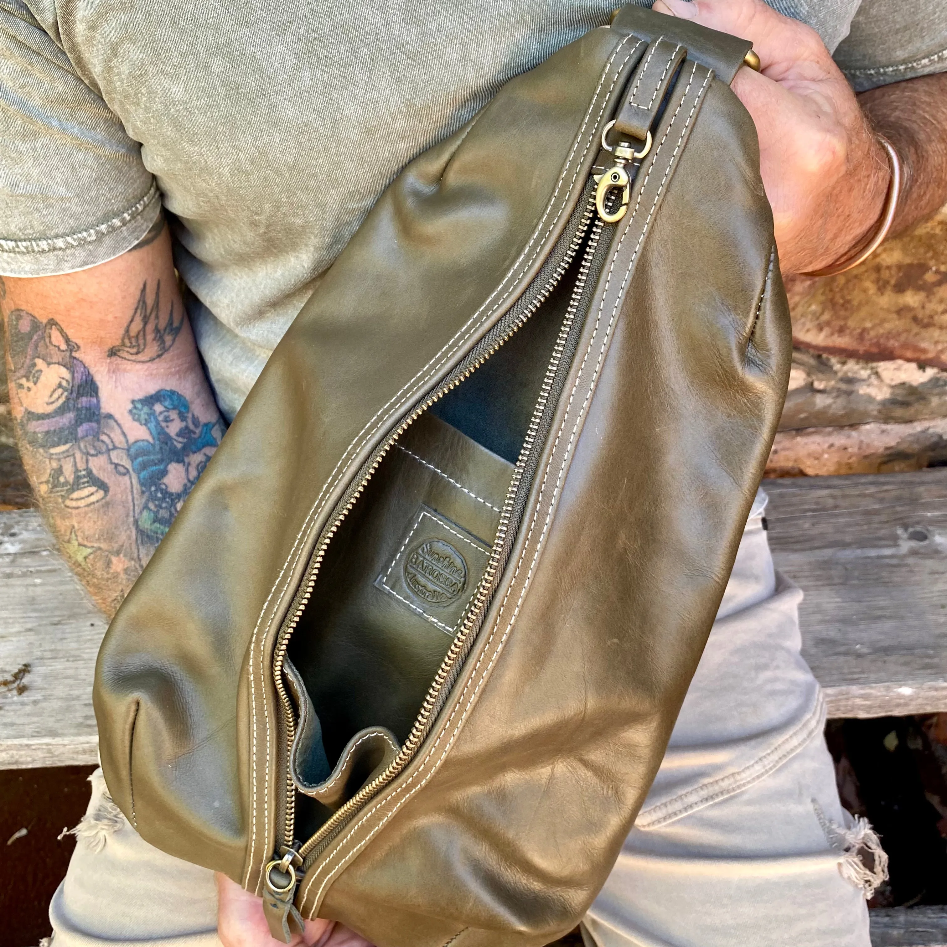 Jason Leather Sling Chest Bag