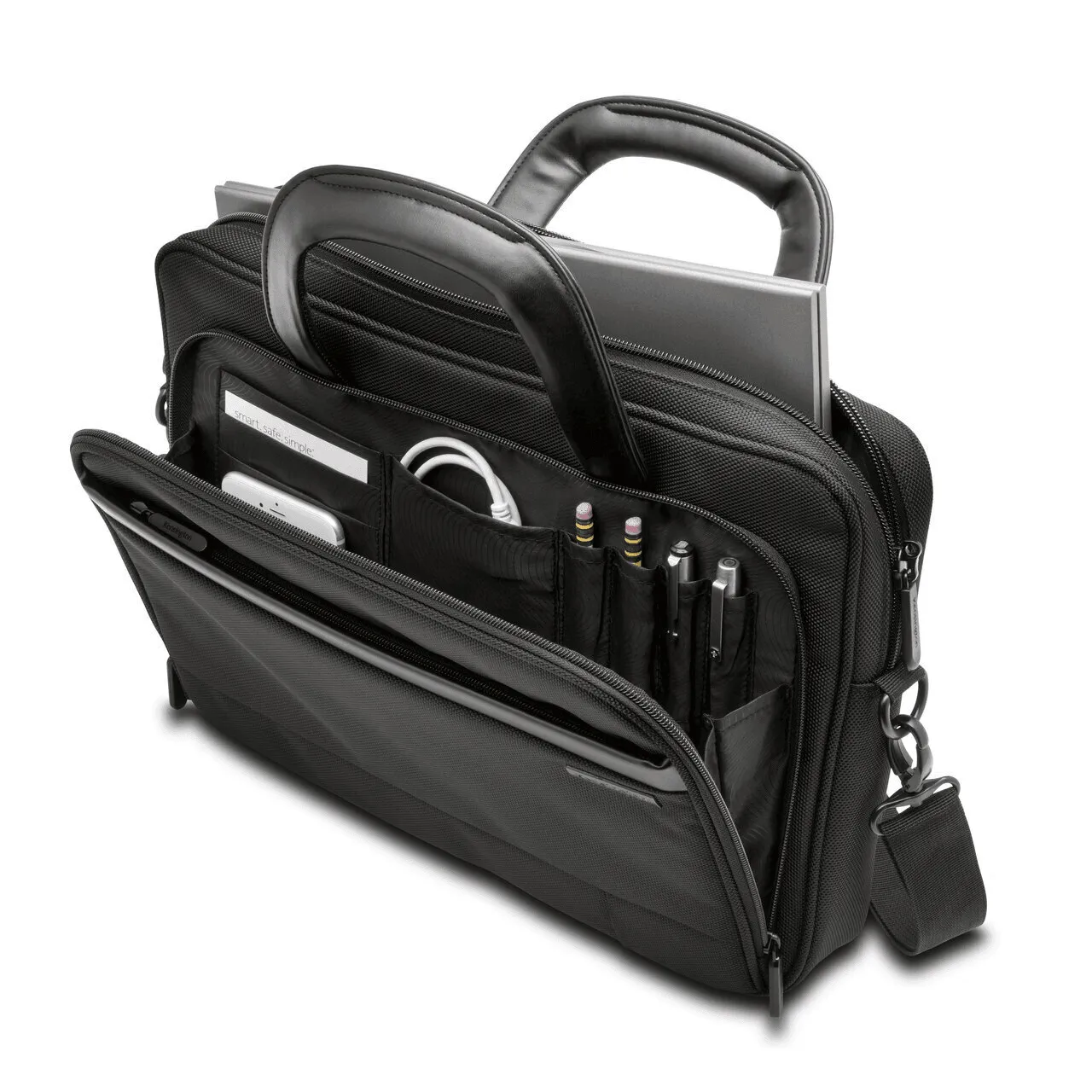 Kensington Contour 2.0 Business Laptop Briefcase Shoulder 14 Inch Bag Black