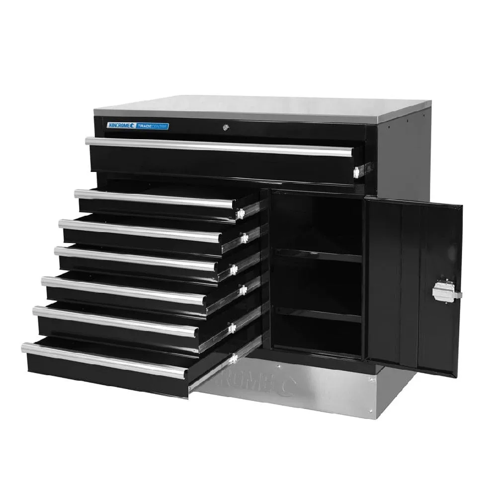 Kincrome K7366 1040mm 7 Drawer Black Work Bench Tool Cabinet