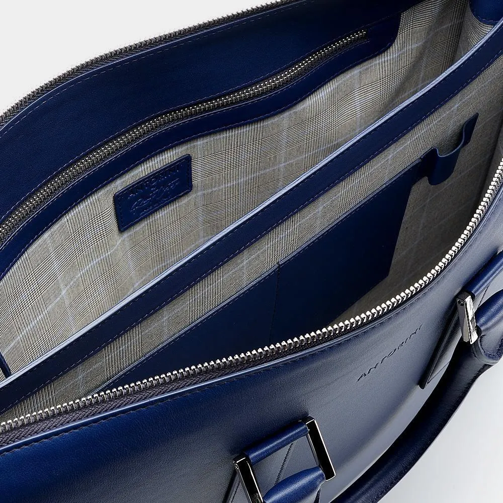 Leather Briefcase in Blue