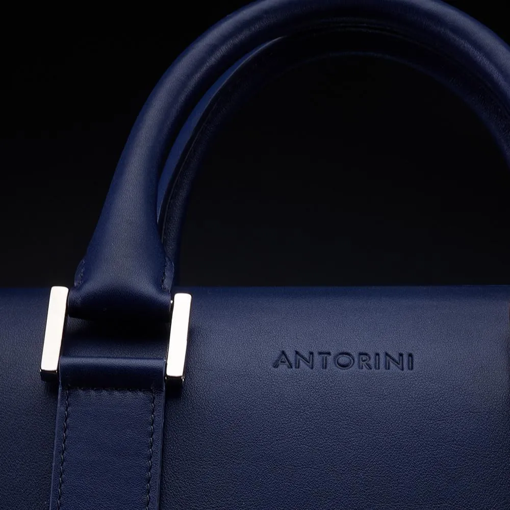 Leather Briefcase in Blue