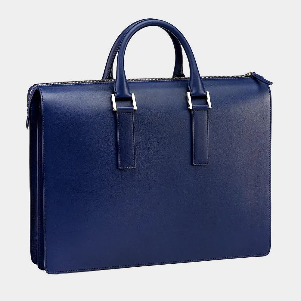 Leather Briefcase in Blue