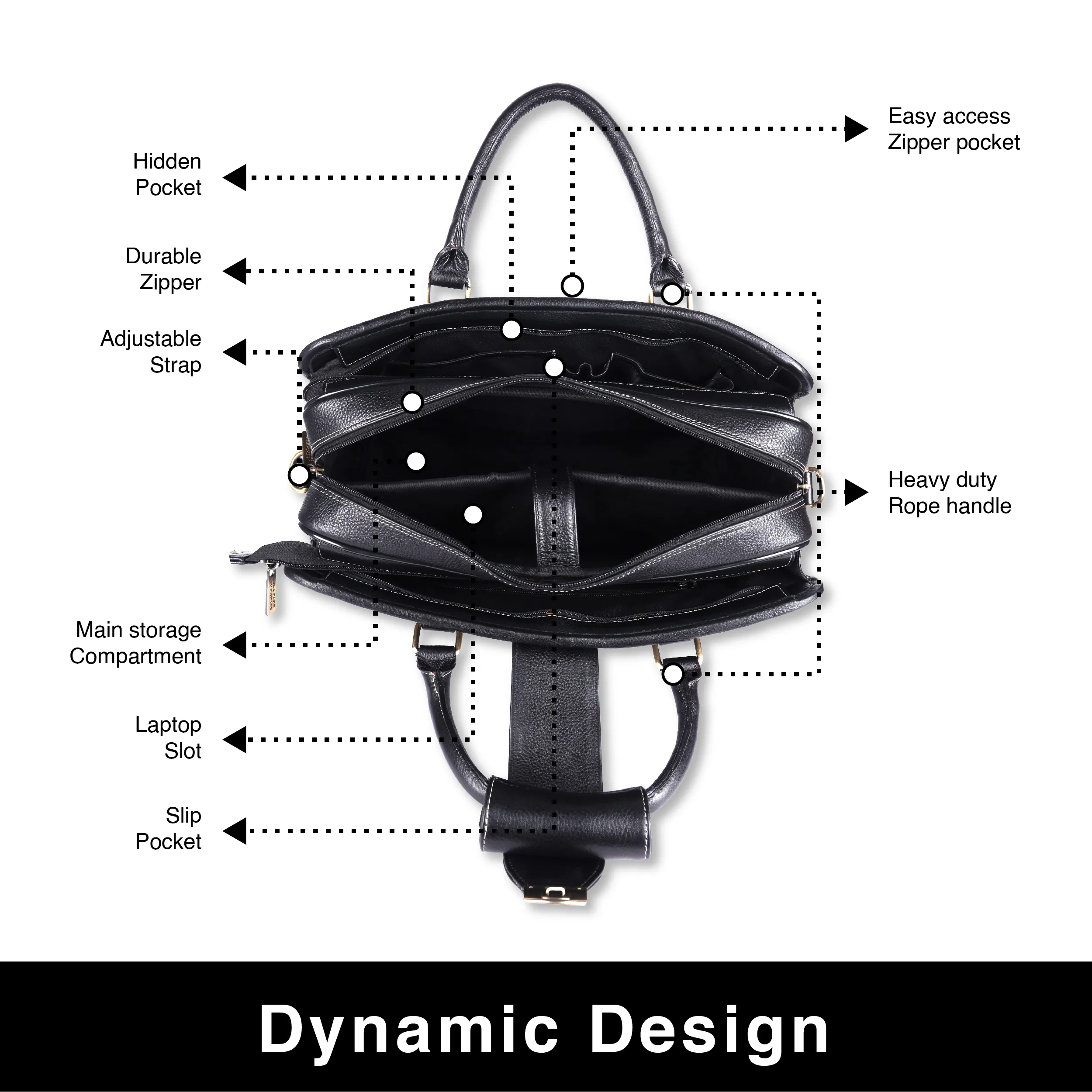 Leather Luxury Laptop Bag For Men With Adjustable & Removable Shoulder Strap