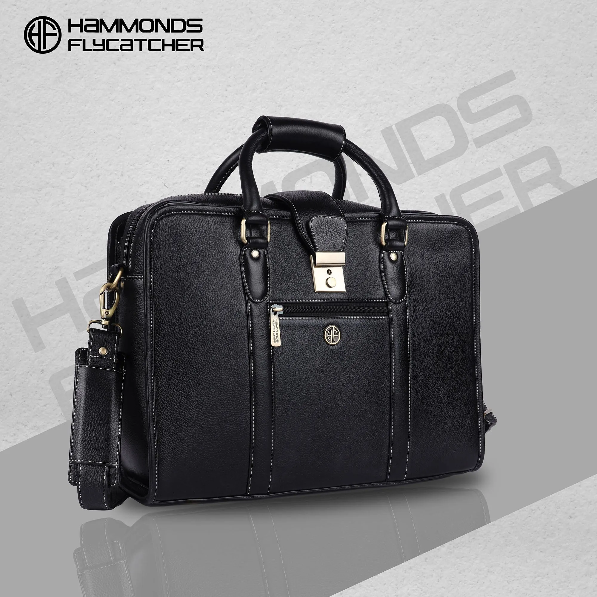 Leather Luxury Laptop Bag For Men With Adjustable & Removable Shoulder Strap