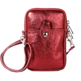 Maison Fanli Phone Pouch -Metallic Bordeaux