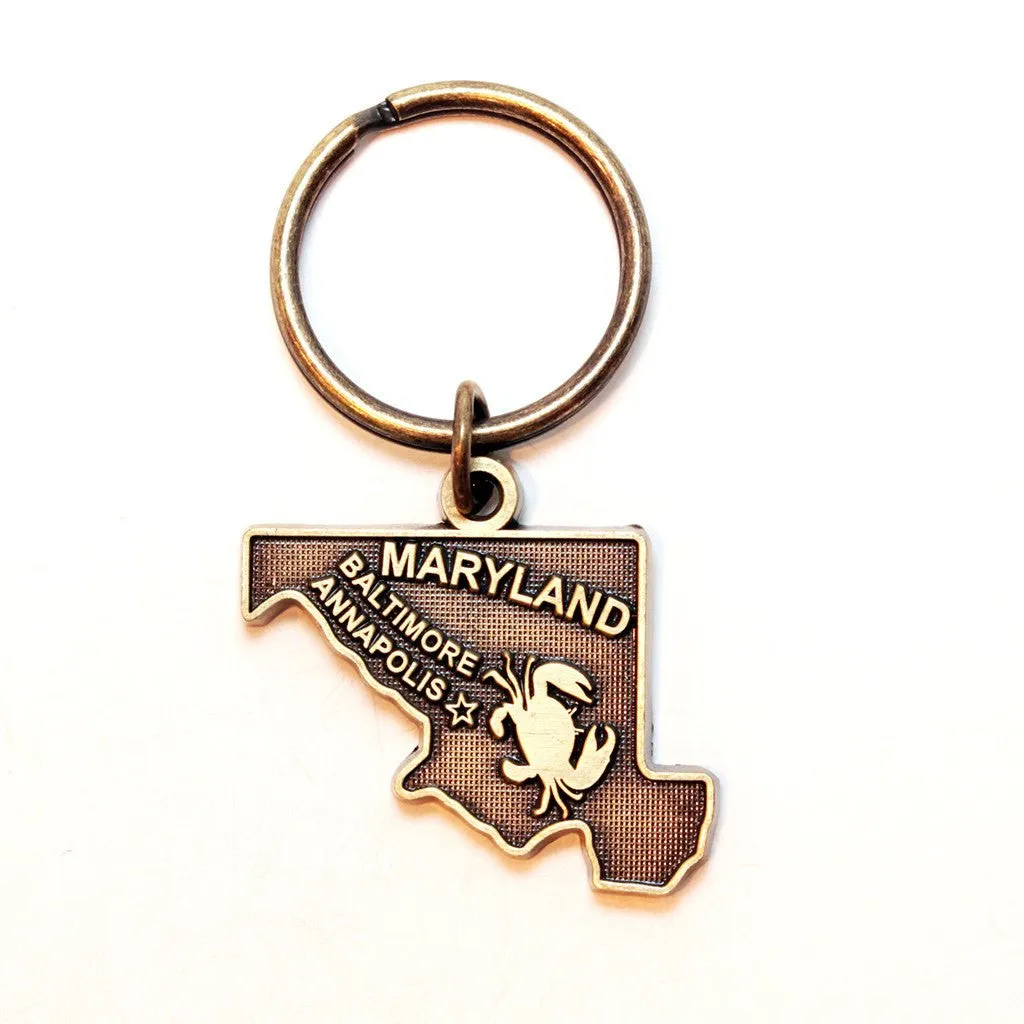 Maryland State Keychain - High Quality Thick Metal Key Ring