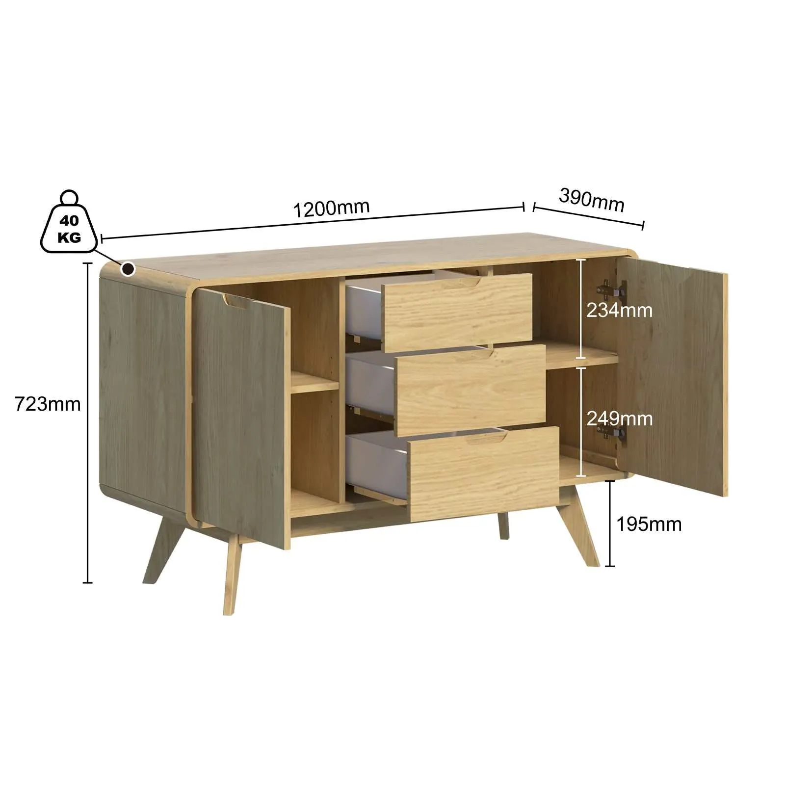 MerryLuk Mid Century Sideboard