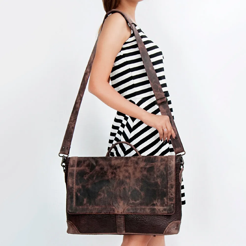Never Mind Nmbgz134 Briefcase Vintage Handmade Genuine Cowhide Leather Women Bag Western Handbag Purse
