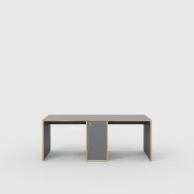 Plywood Desk with Storage Type 3 - Door - Formica Tornado Grey - 2000(w) x 800(d) x 750(h)