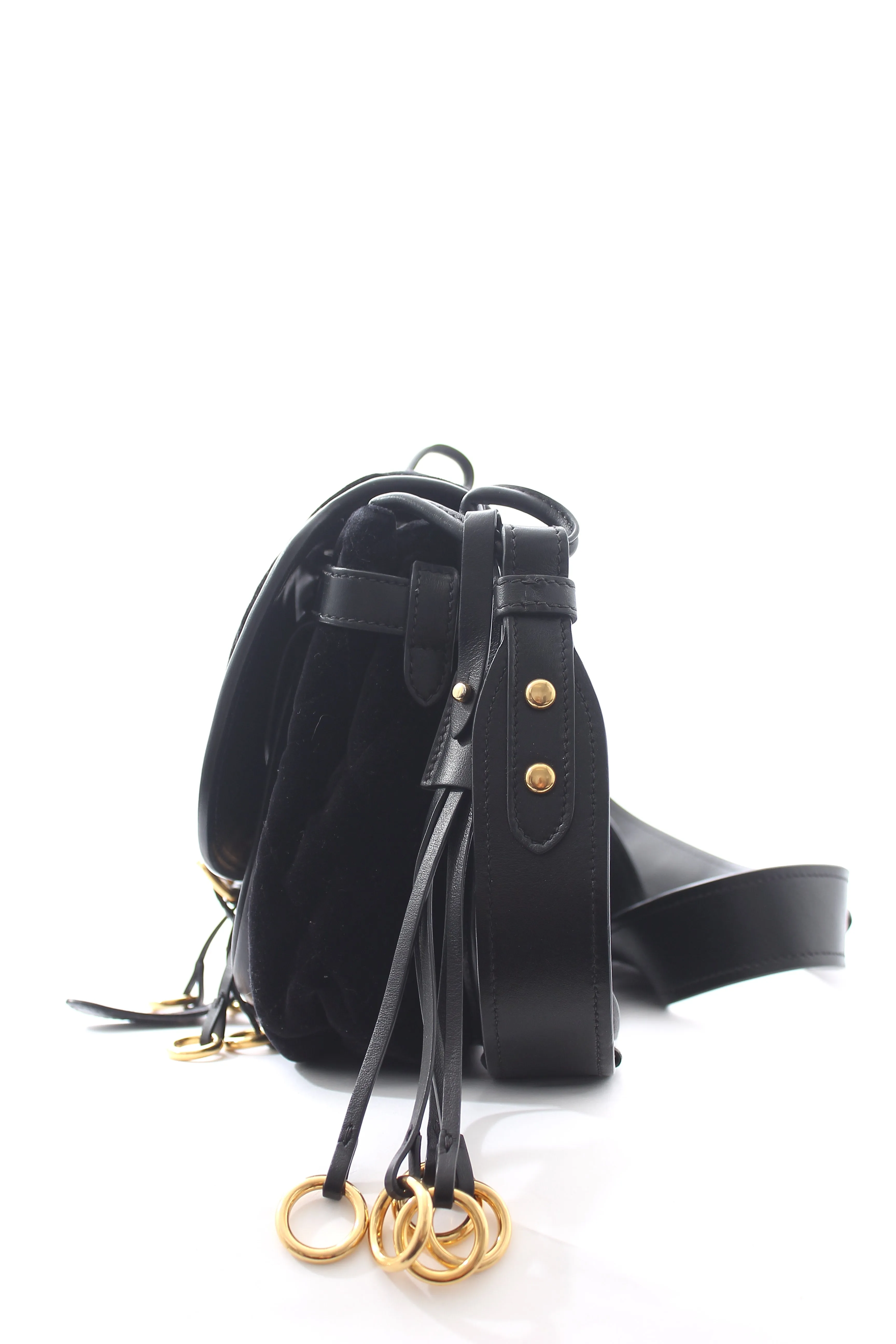 Prada Corsaire Quilted Velvet and Calfskin Shoulder Bag
