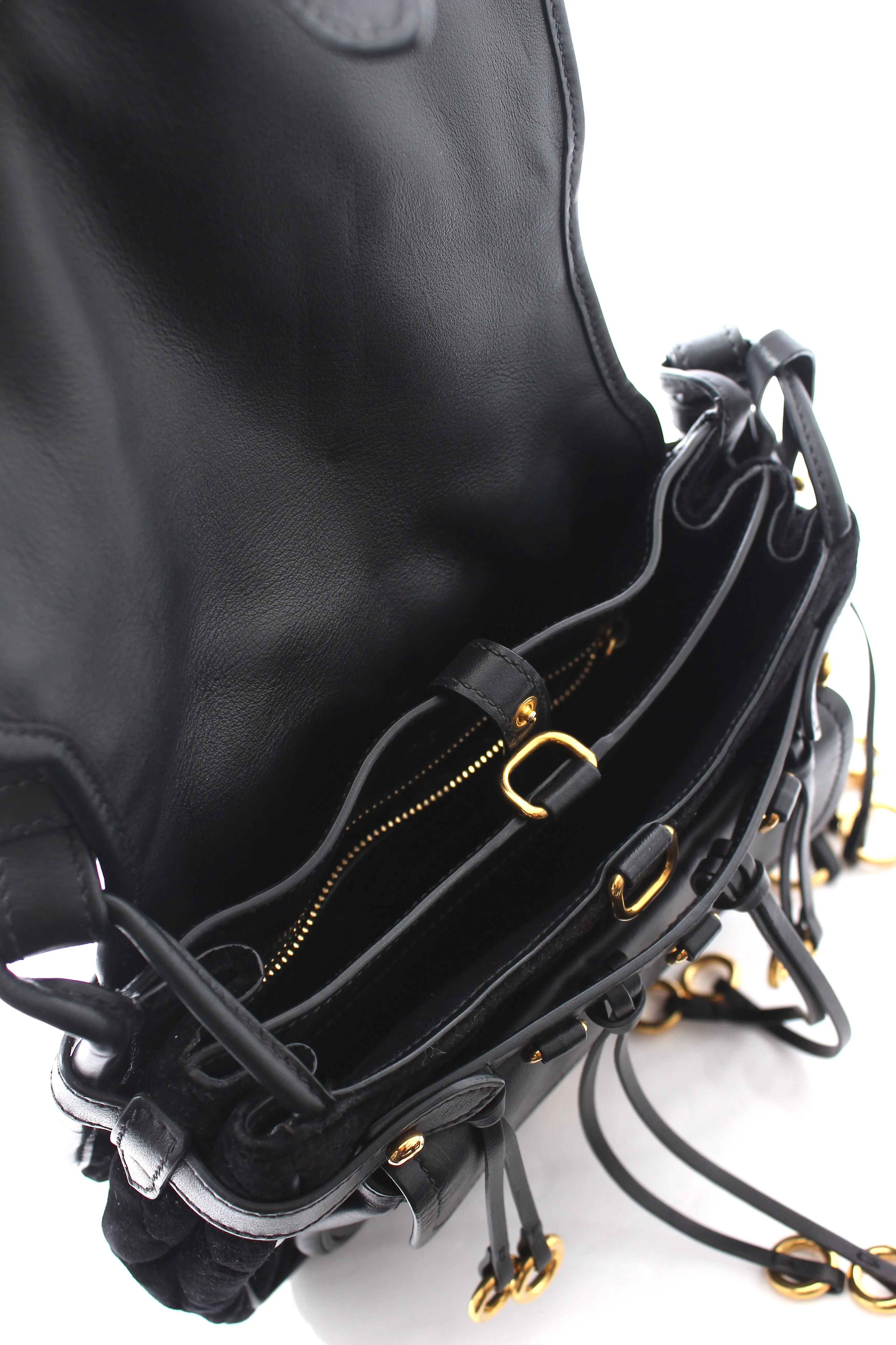 Prada Corsaire Quilted Velvet and Calfskin Shoulder Bag