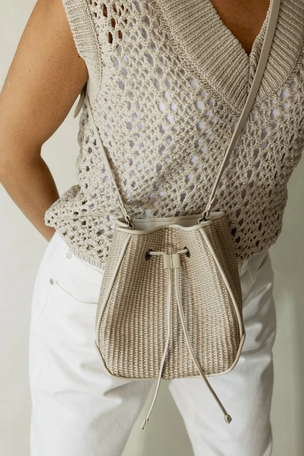 Raffia Bucket Bag
