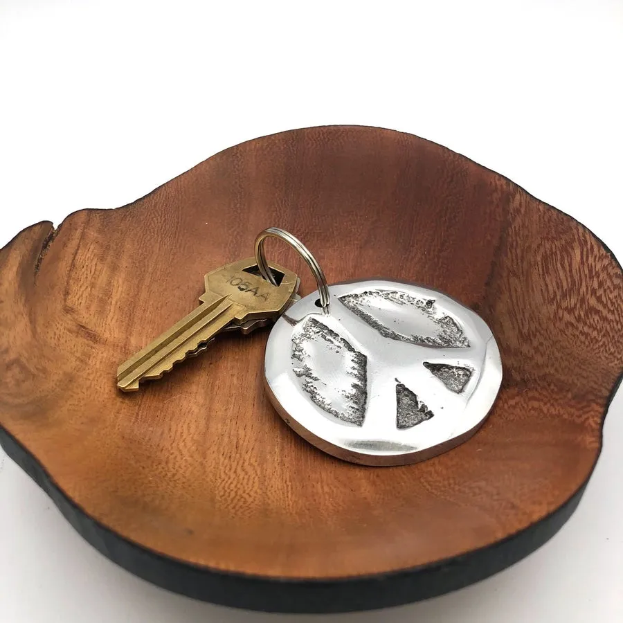 Recycled Aluminum Peace Sign Keychain