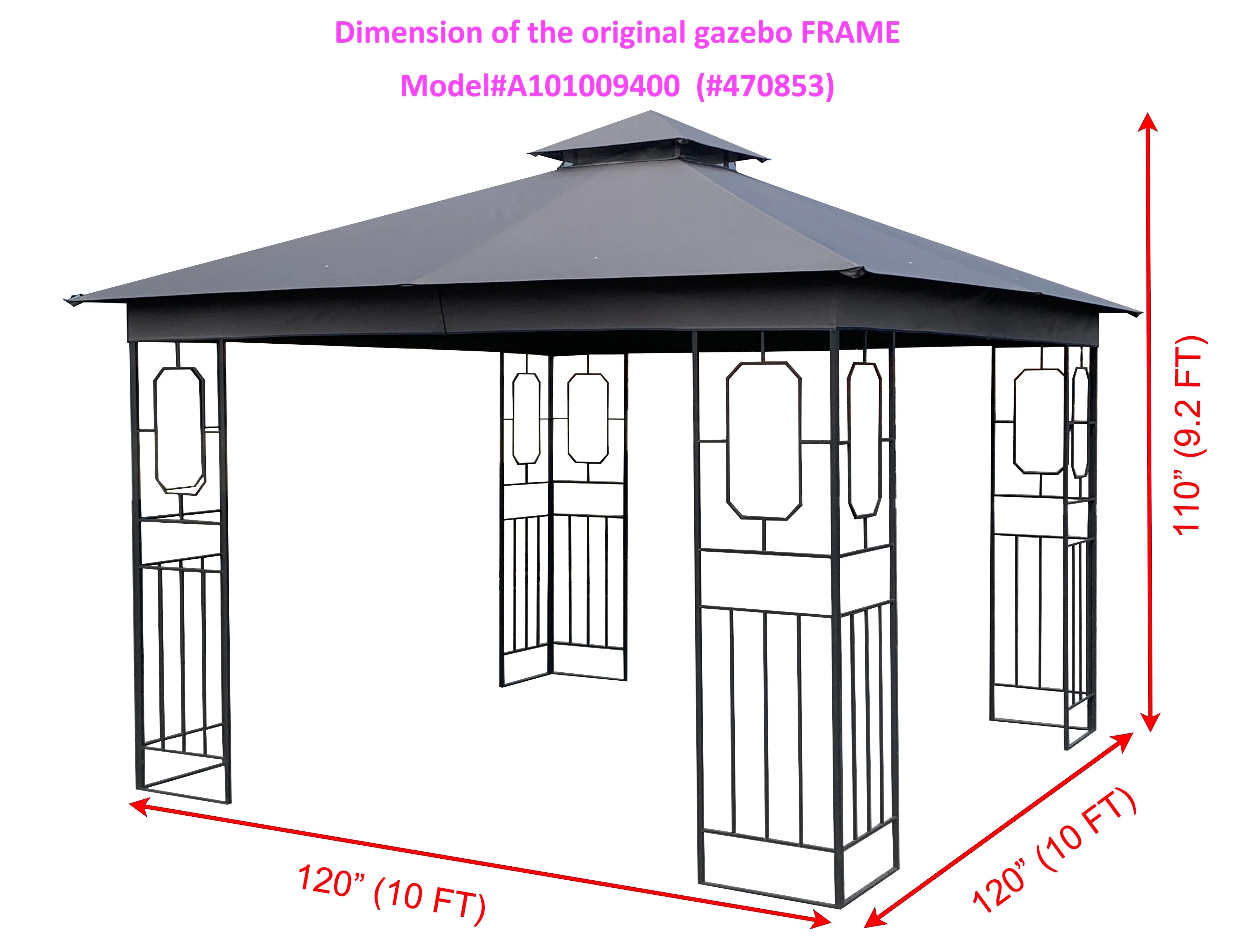 Replacement Canopy Top for #A101009400 10'x10' Gazebo (Canopy Top Only)