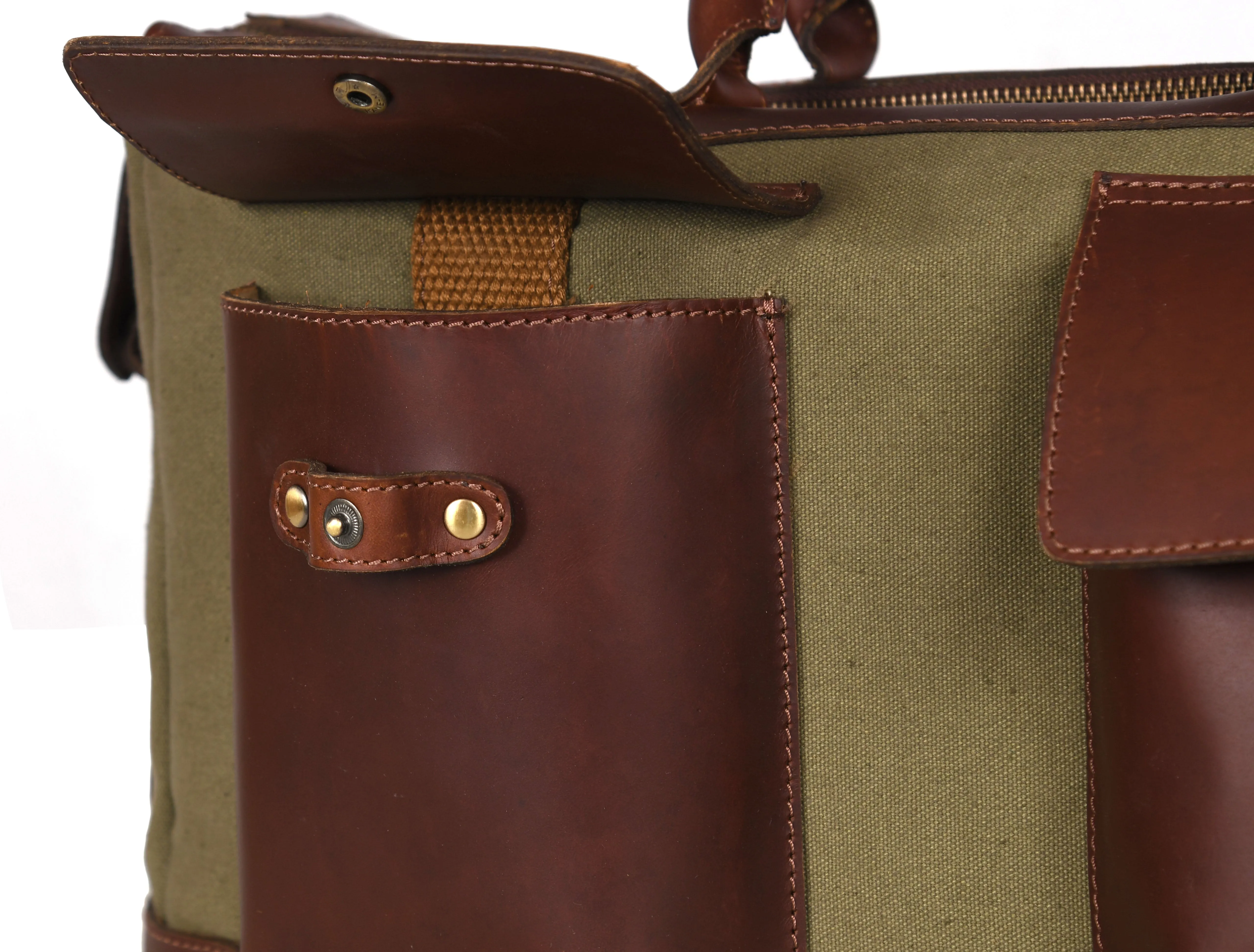 Salinas Leather Canvas Travel - Green