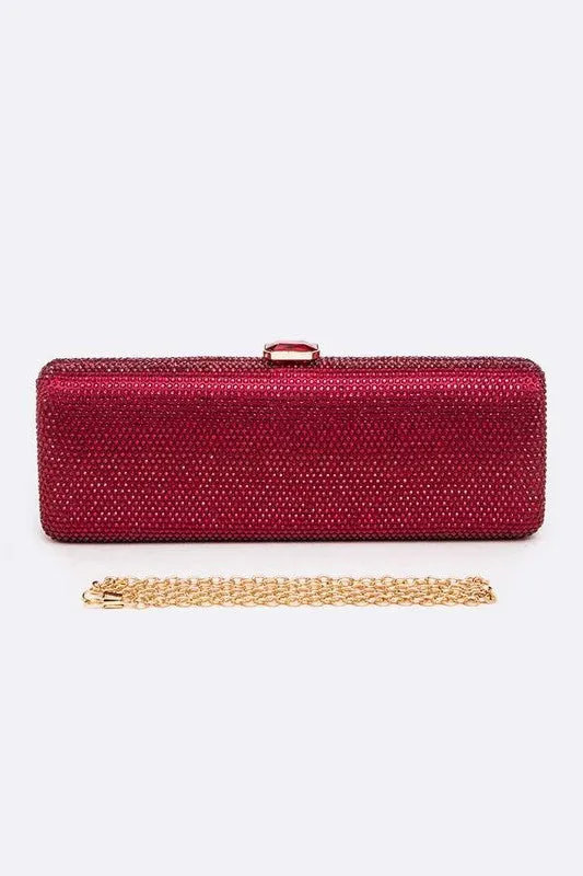 Slim Crystal Pave Box Clutch