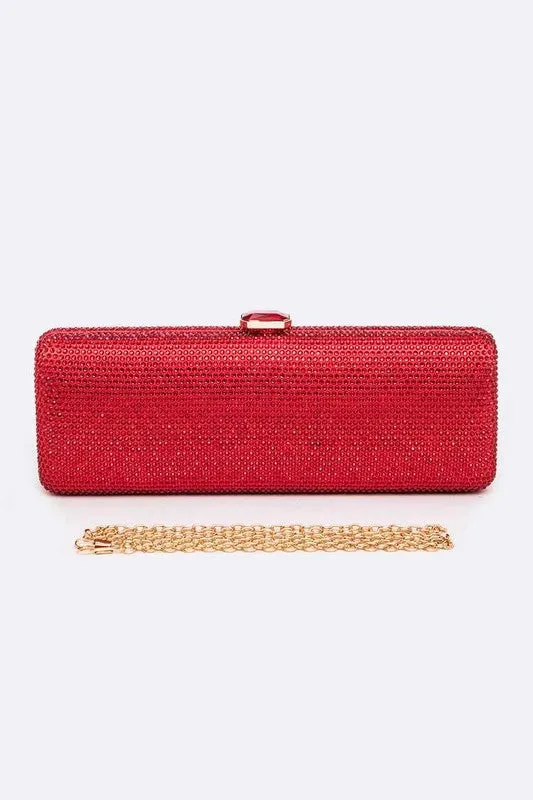 Slim Crystal Pave Box Clutch