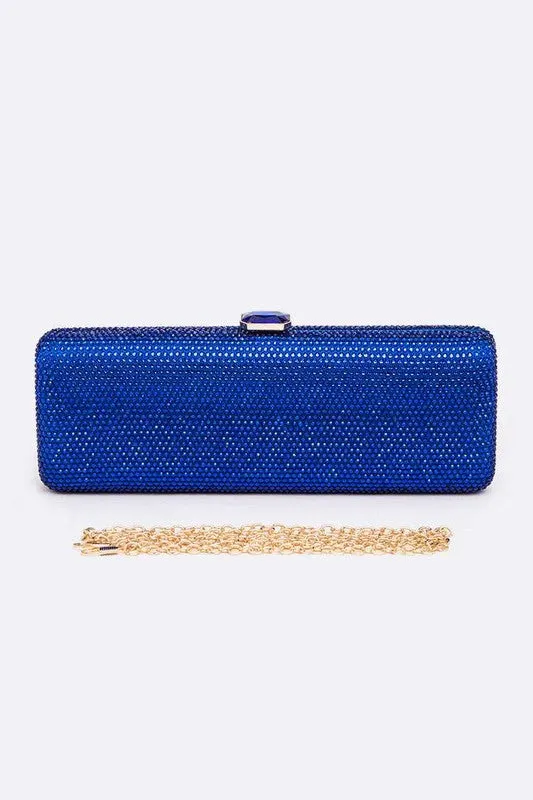 Slim Crystal Pave Box Clutch