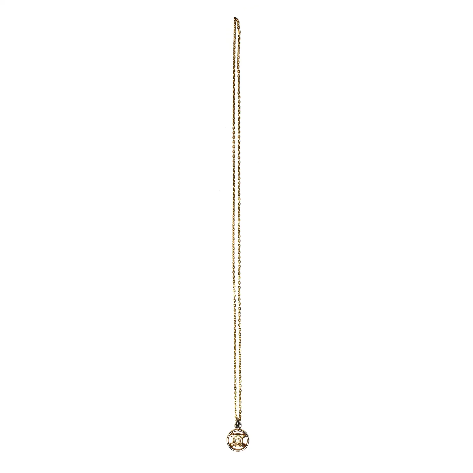 Small Gold/ Silver Celine Circle Two Tone Logo Pendent Chain