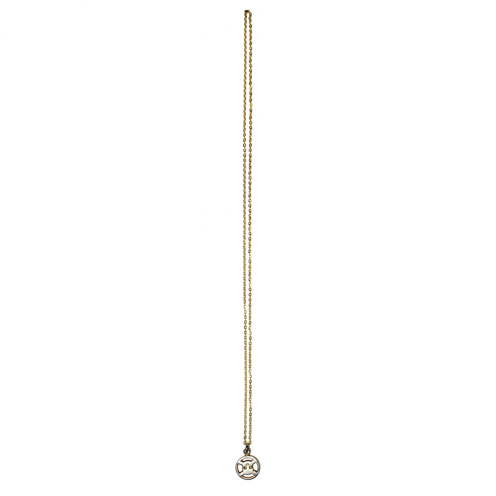 Small Gold/ Silver Celine Circle Two Tone Logo Pendent Chain