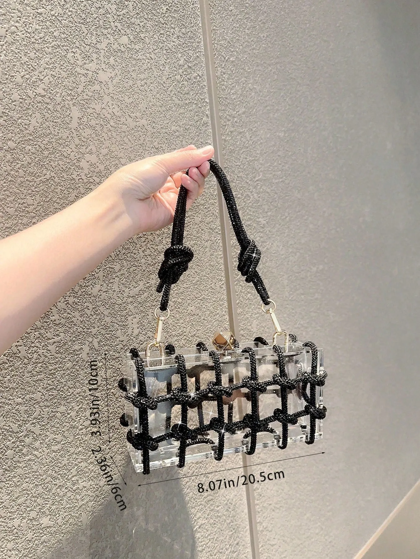 Sparkling Crystal Cord Clutch