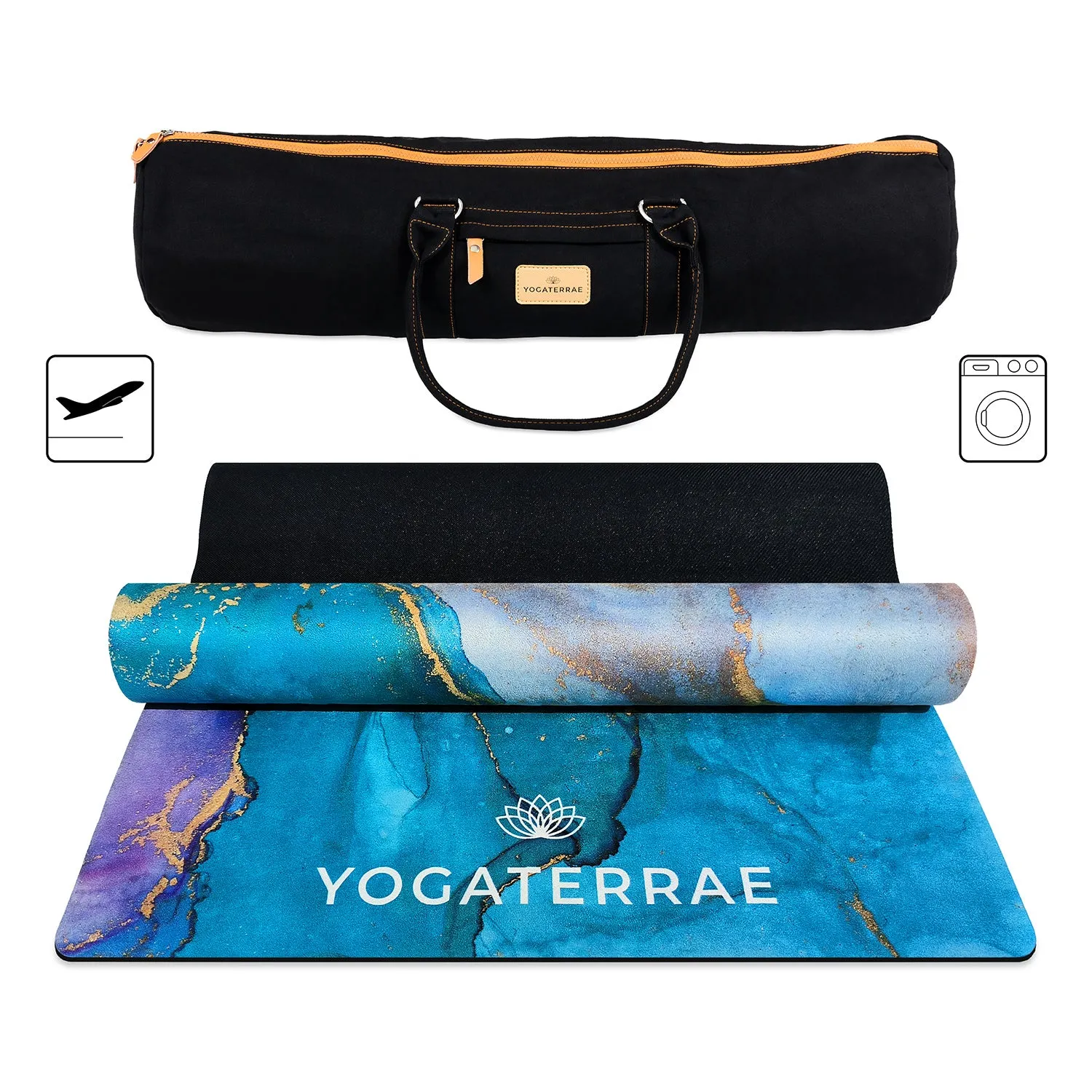 TAPIS DE YOGA SUD ET CAOUTCHOUC NATUREL ANANDA " VOYAGE " AVEC SAC