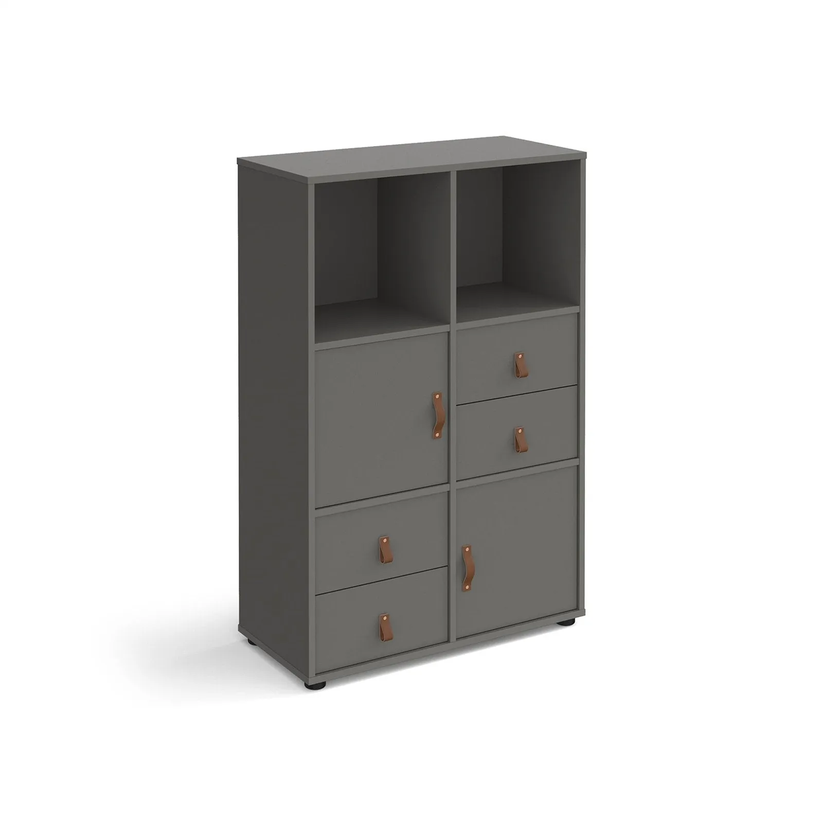 Universal cube storage unit 1295mm high on glides with 2 cupboards and 2 sets of drawers