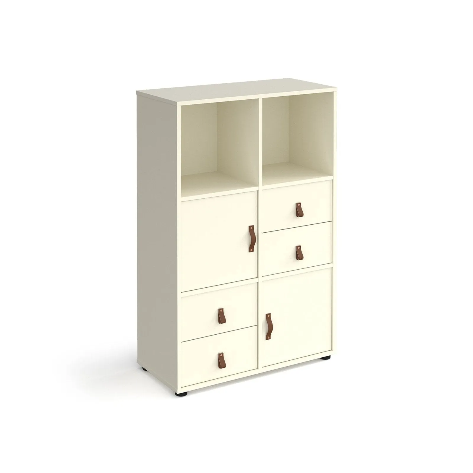 Universal cube storage unit 1295mm high on glides with 2 cupboards and 2 sets of drawers