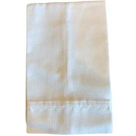 White Cotton Pique Hand Towel with Trim