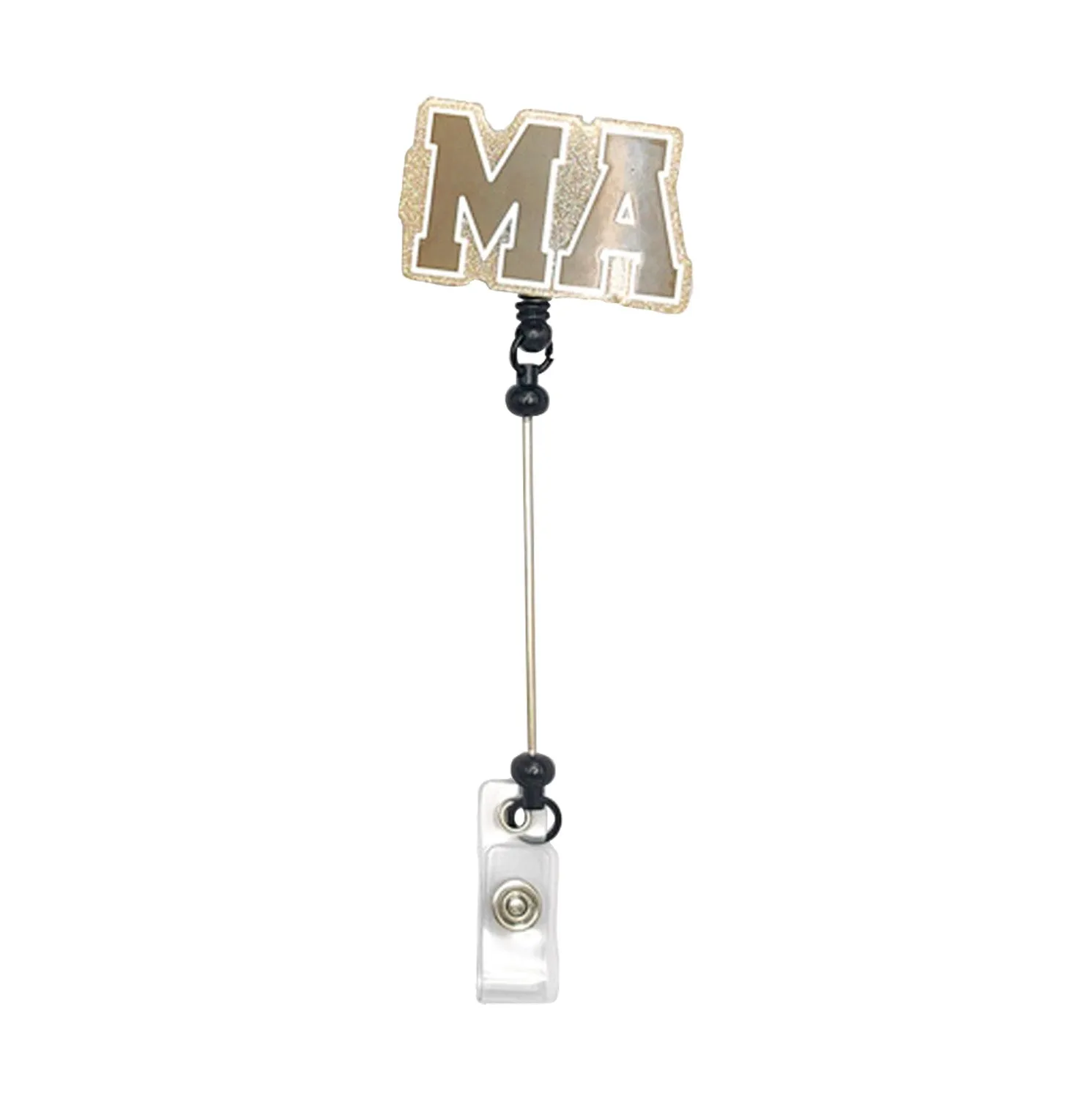 Wholesale Badge Reels  DIY Beadable Bar Velcro Retractable Keychain