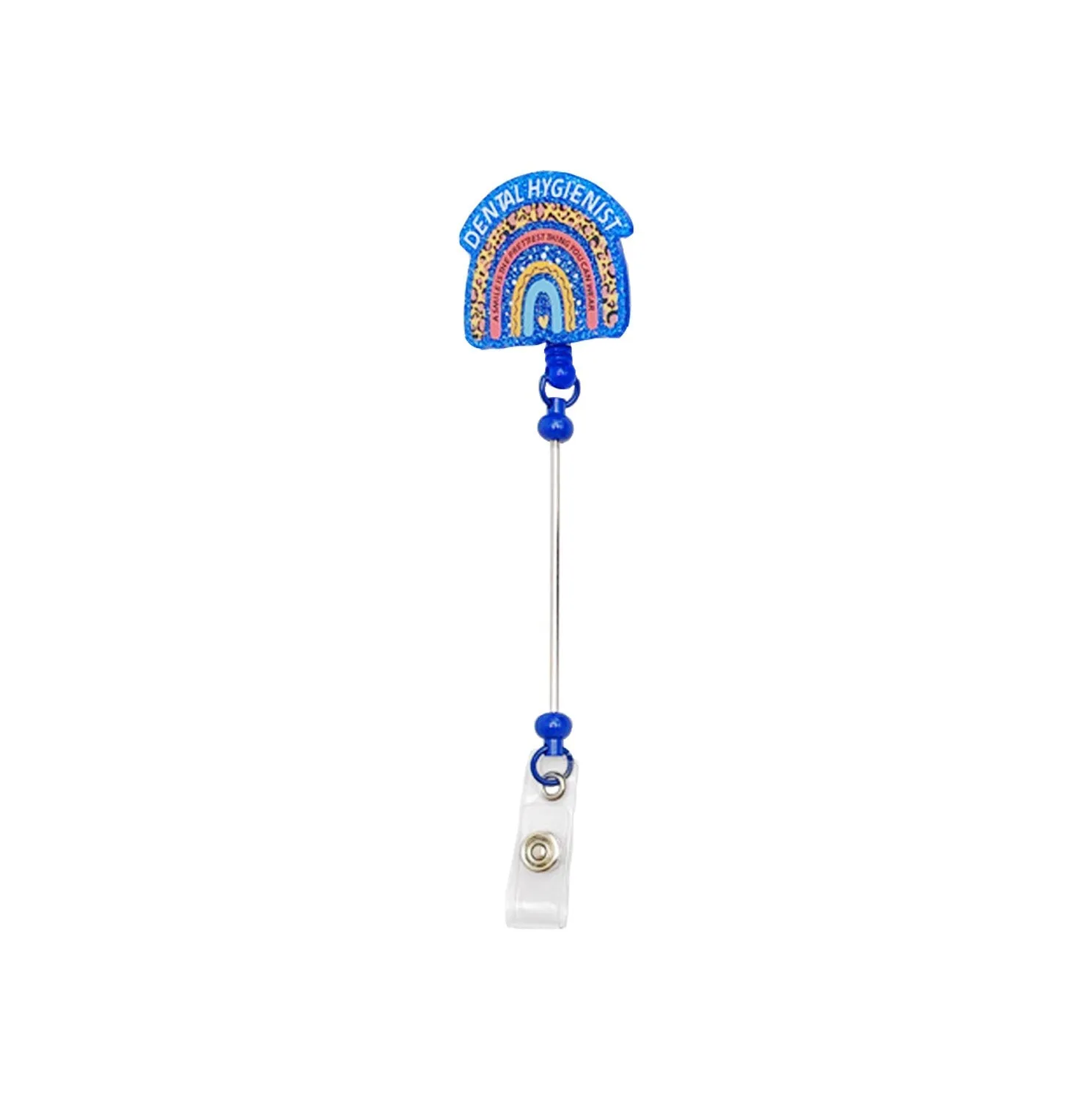 Wholesale Badge Reels  DIY Beadable Bar Velcro Retractable Keychain