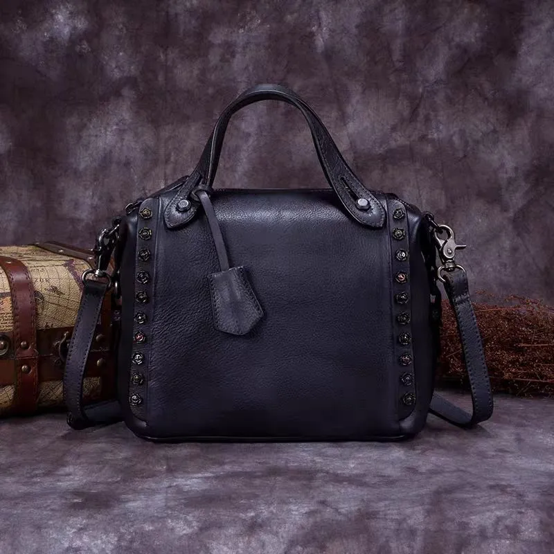 Women Handmade Vintage Leather Satchel Crossbody Bag Shoulder Purses