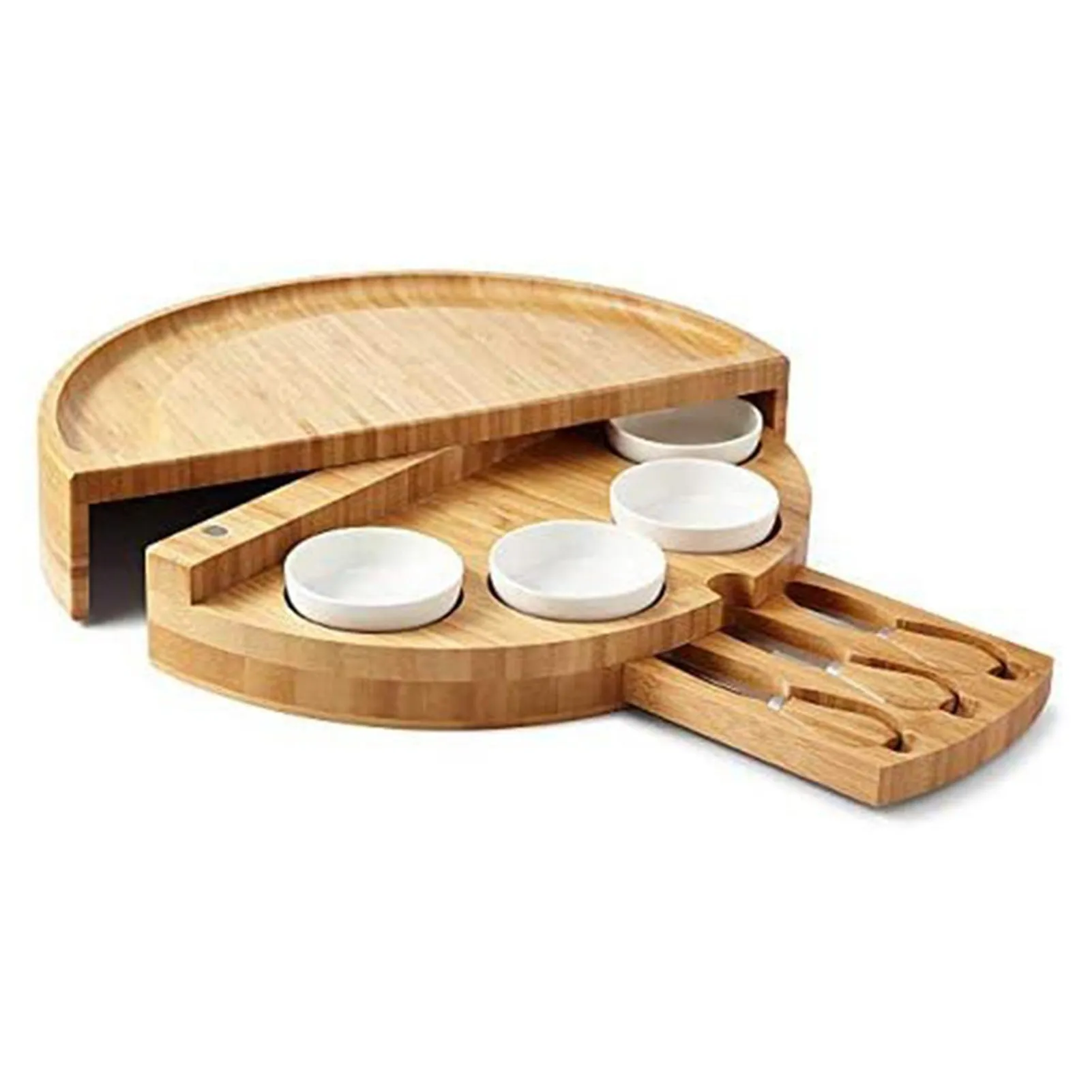 Wooden Bamboo Cheese & Charcuterie Board Set