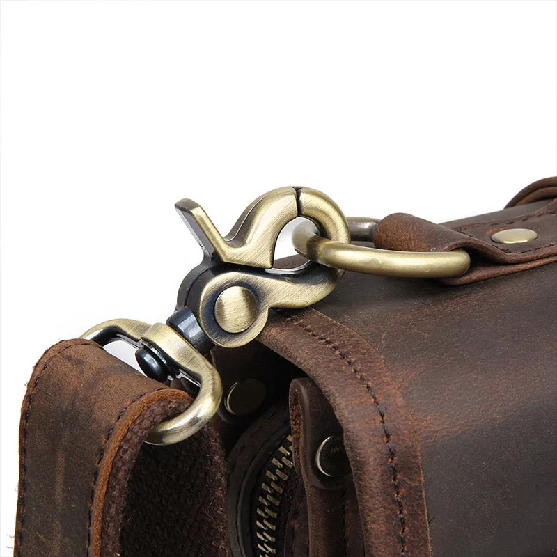 YAAGLE Exquisite Crazy Horse Leather Briefcase 14 Inch Laptop Business Handbag YG7397